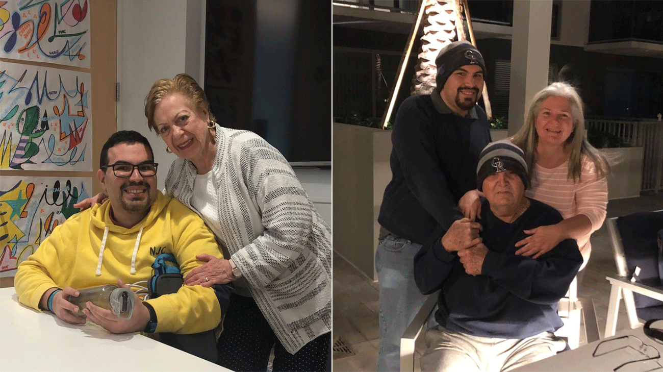 Patient, Jorge Morales, pictured with his family including his mother, Airin Rodriguez.