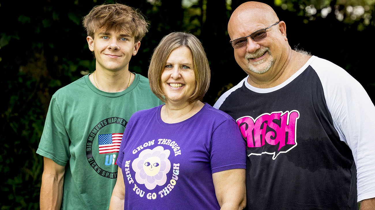 Melissa, her husband Kevin, and their son Kaden. 