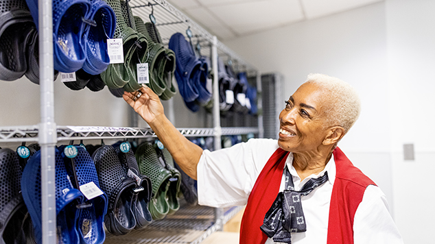 Woman looking at shoes