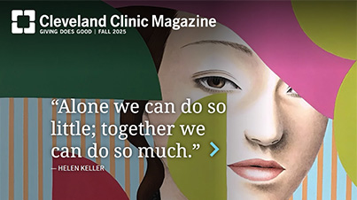 An image of Cleveland Clinic Magazine's fall cover.